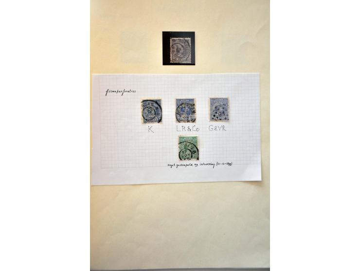 emissie Hangend Haar, gespecialiseerde collectie w.b. postwaardestukken, oplages etc. op bladen