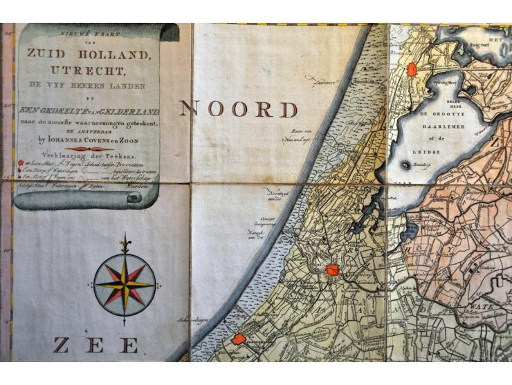 w.b. kleurproef Rijkswapen ½ cent zwart (PC78), langstempel Krommenie op nr. 8, Francotakjestempel Rotterdam op nr. 24, klein