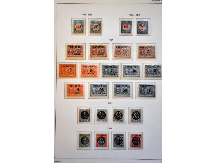 port, complete collectie (*)/*/** behoudens P11 (gestempeld) in gemengde kwaliteit op albumbladen