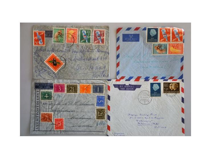 luchtpost, collectie van 8 per Zeppelin vervoerde poststukken w.b. 1 ex. met complete ANVV-serie     