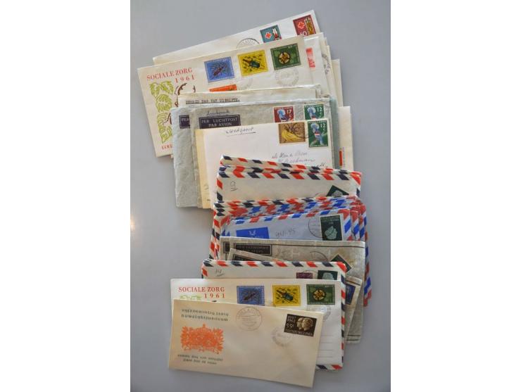 luchtpost, collectie van 8 per Zeppelin vervoerde poststukken w.b. 1 ex. met complete ANVV-serie     