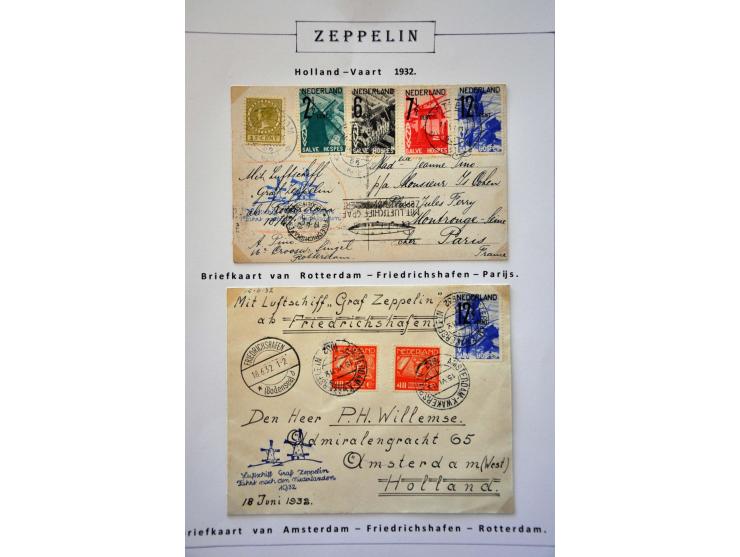 luchtpost, collectie van 8 per Zeppelin vervoerde poststukken w.b. 1 ex. met complete ANVV-serie     