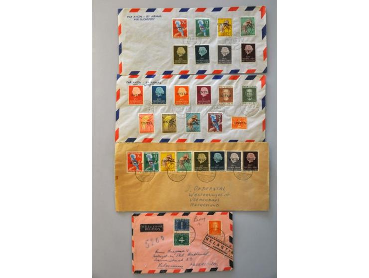 luchtpost, collectie van 8 per Zeppelin vervoerde poststukken w.b. 1 ex. met complete ANVV-serie     