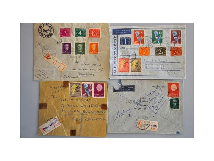 luchtpost, collectie van 8 per Zeppelin vervoerde poststukken w.b. 1 ex. met complete ANVV-serie     
