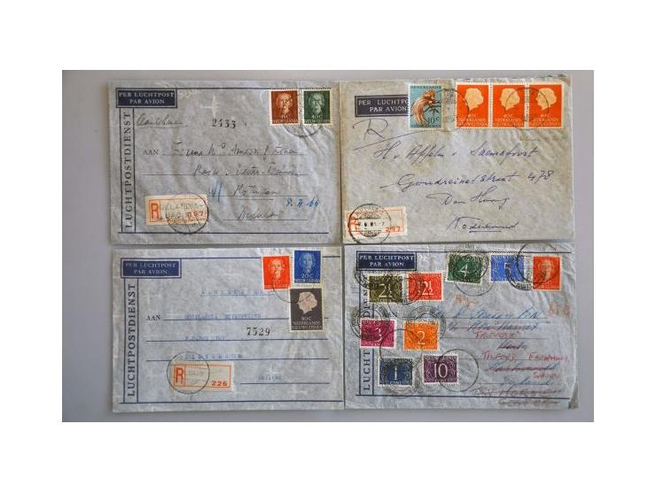 luchtpost, collectie van 8 per Zeppelin vervoerde poststukken w.b. 1 ex. met complete ANVV-serie     