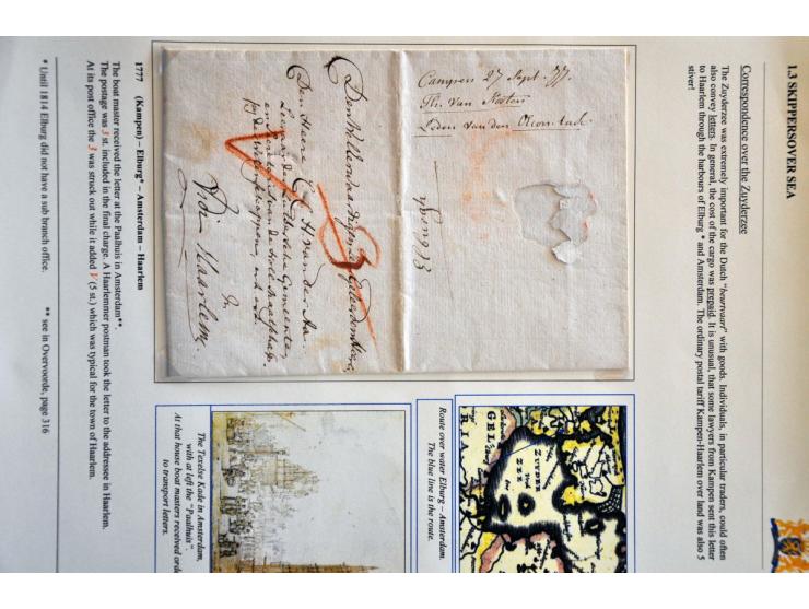 Binnenlandse scheepspost, 4 poststukken resp. omslag Hulst-Haerlem 1797 met Franco tot Haerlem en geschreven vooruit betaald 