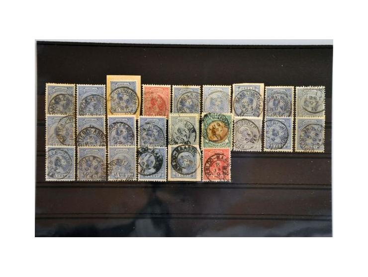 16 insteekboeken stempelmateriaal w.b. mooie afdrukken, in verhuisdoos