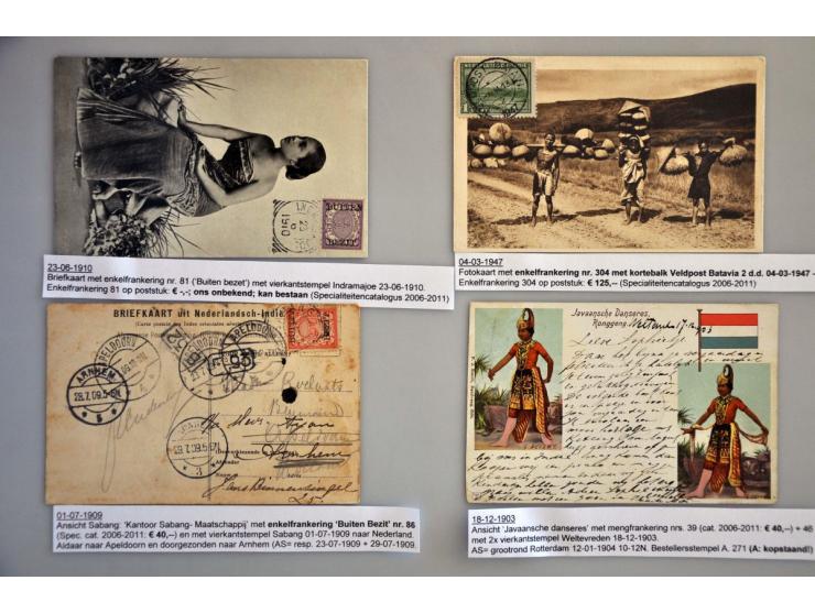 collectie ruim 300 ex. oude en zeer oude w.b. beter en leuke frankeringen in 2 albums