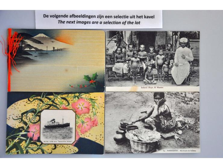 ca. 300 ex. oude en zeer oude w.b. China, Japan etc. in doosje