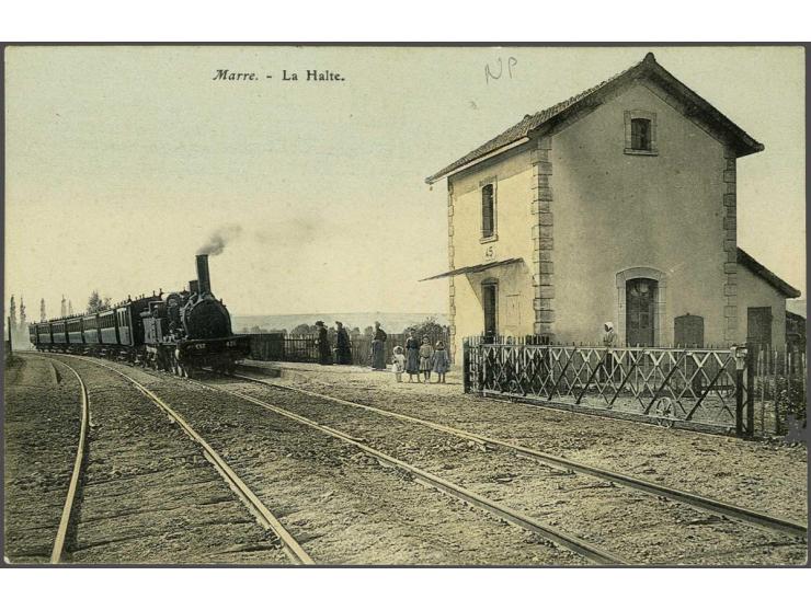 en Frankrijk spoorwegen, stations en luchtvaart ca. 300 ex. w.b. poststukken in album