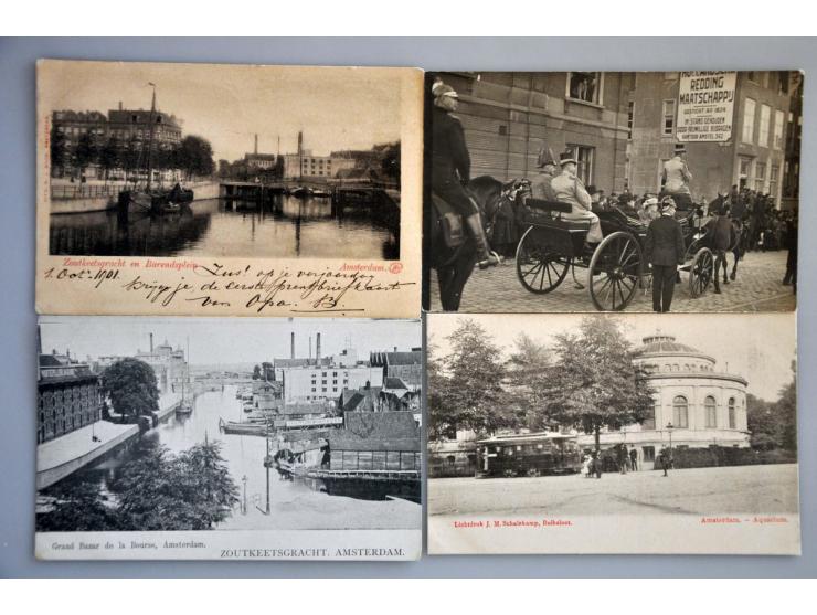 Amsterdam etc. collectie ca. 600 ex. meest zeer oude met veel beter in doosje