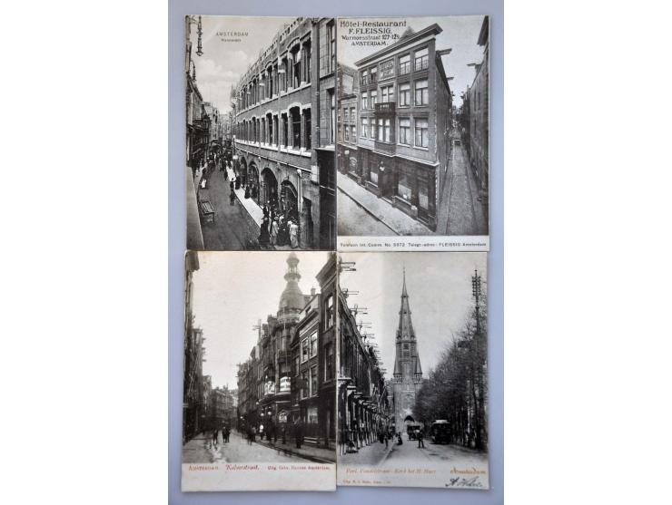 Amsterdam etc. collectie ca. 600 ex. meest zeer oude met veel beter in doosje