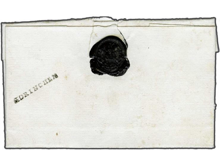 Complete brief van Gorinchem (langstempel achterzijde) 19-1-1779 naar Bergambacht met geschreven cito cito (spoed) en port 2 