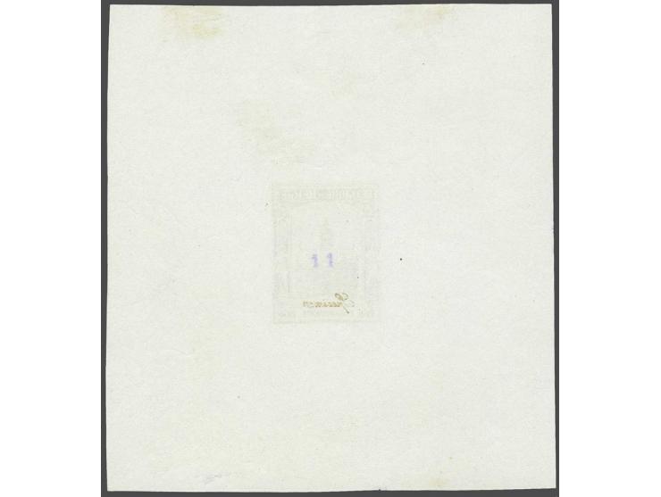 Blok Borgerhout 70 centiem bruin met variëteit geheel ongetand en specimen opdruk, pracht ex. zonder gom, cat.w. 400