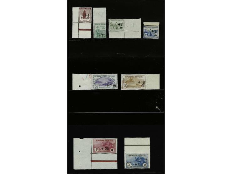Orphelins 2 centimes - 5 francs all with sheet margin, very fine unmounted mint (no. 169 small original gum disturbance), cat