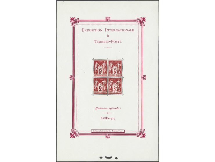 Exposition Paris 4x 5 francs carmine, very fine unmounted mint (some minor corner creases), cat.v. 5500