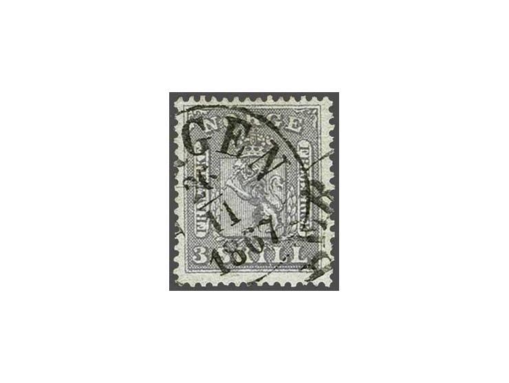 Coat of Arms 3 skilling grey, very fine and fresh colour, cat.v. 400