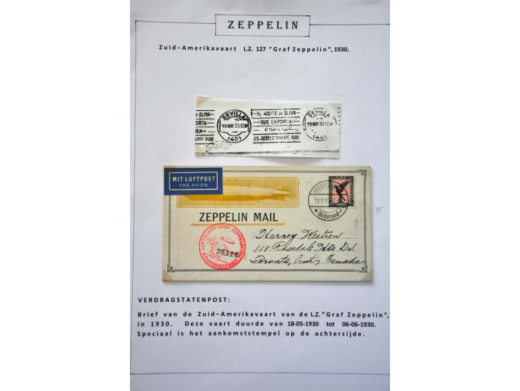 Südamerikafahrt 1930. Group of 6 items (Sieger 57-64) consisting of card with normal franking to Canada, return flight from A