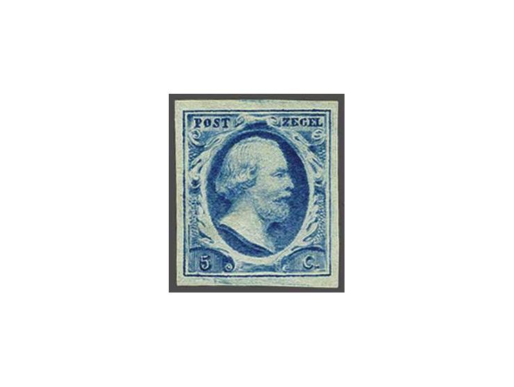 5 cent blauw plaat VI pos. 35 op dik papier, pracht ex., cat.w. 600