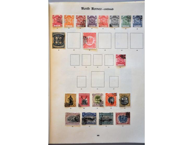 collection used with Brunei, Sarawak, North Borneo and Labuan including better ex. and sets on album leaves and stock page 