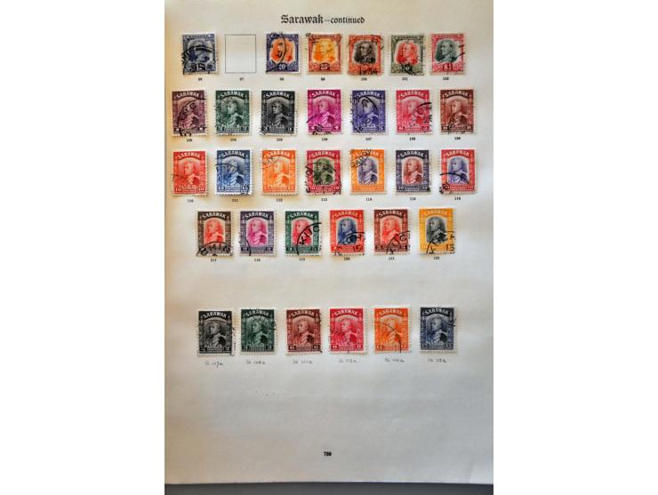 collection used with Brunei, Sarawak, North Borneo and Labuan including better ex. and sets on album leaves and stock page 