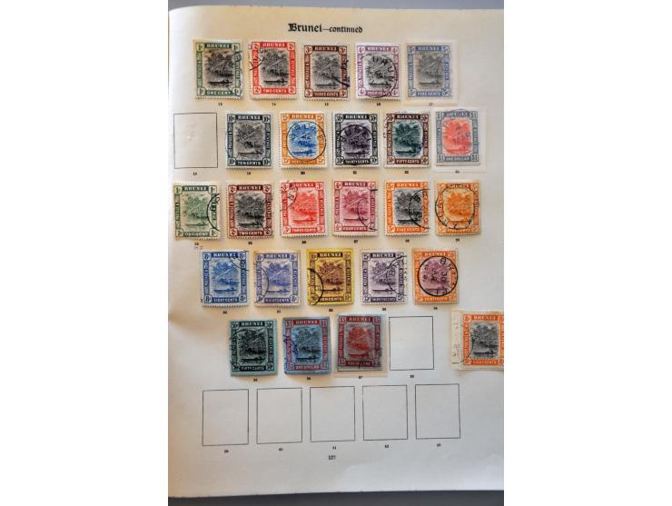 collection used with Brunei, Sarawak, North Borneo and Labuan including better ex. and sets on album leaves and stock page 