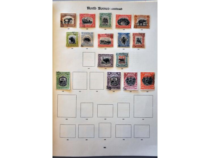 collection used with Brunei, Sarawak, North Borneo and Labuan including better ex. and sets on album leaves and stock page 