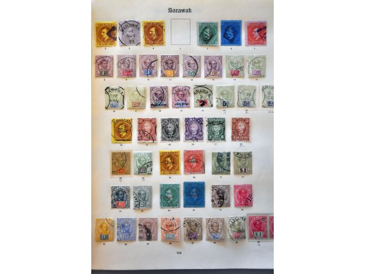 collection used with Brunei, Sarawak, North Borneo and Labuan including better ex. and sets on album leaves and stock page 