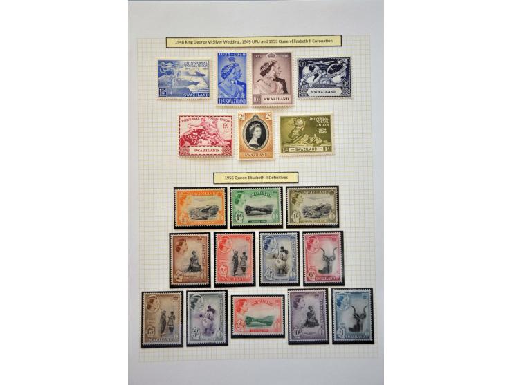 , Basutoland, Swaziland collection mostly * with better ex. and sets on album leaves