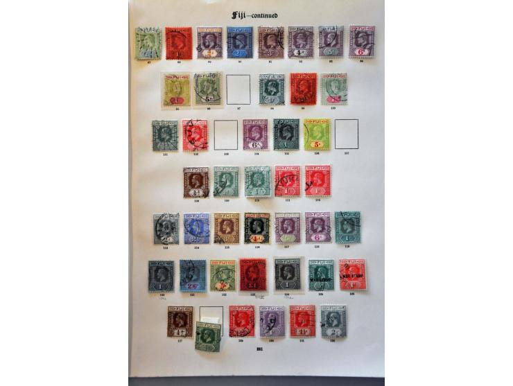 , Fiji and Gilbert & Ellice Islands collection used with better ex. on album leaves and stock page 