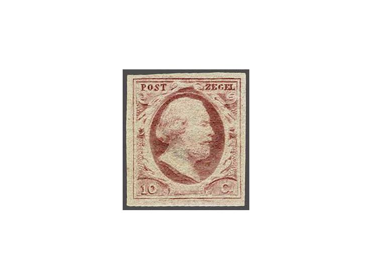 10 cent rood plaat X op dun papier, postfris met originele bruinige gom en certificaten Muis 2001 en Vleeming 2016, cat.w. 22