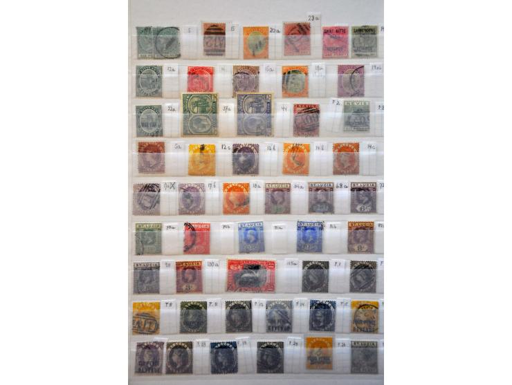 , St. Helena, St. Lucia, St. Vincent (incl. SG 8 with Brandon certificate) etc. good collection used until 1935 with many bet