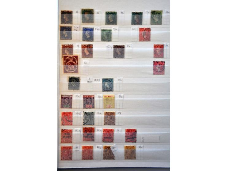 , St. Helena, St. Lucia, St. Vincent (incl. SG 8 with Brandon certificate) etc. good collection used until 1935 with many bet
