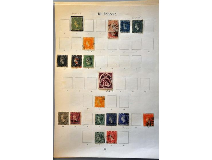 , St. Vincent and British Honduras collection with better ex. on album leaves 