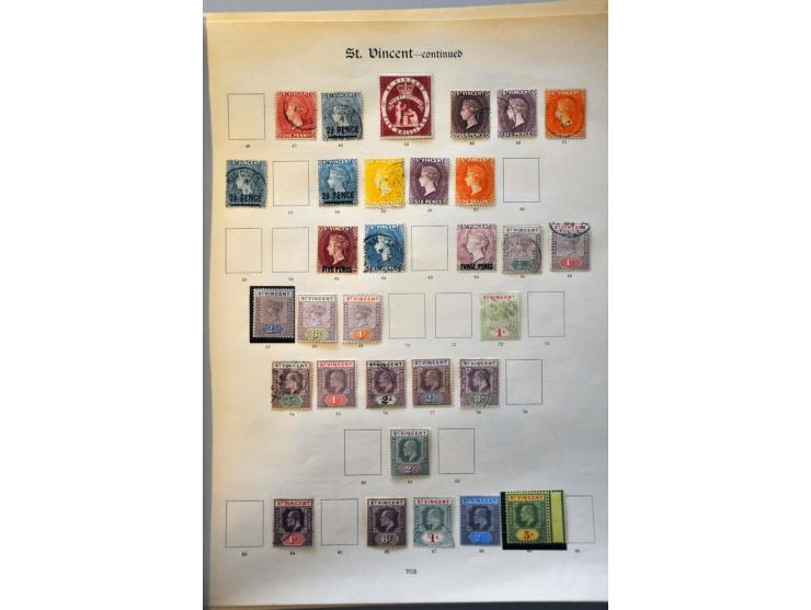 , St. Vincent and British Honduras collection with better ex. on album leaves 