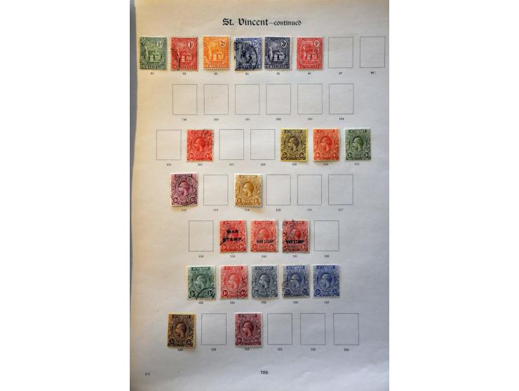 , St. Vincent and British Honduras collection with better ex. on album leaves 