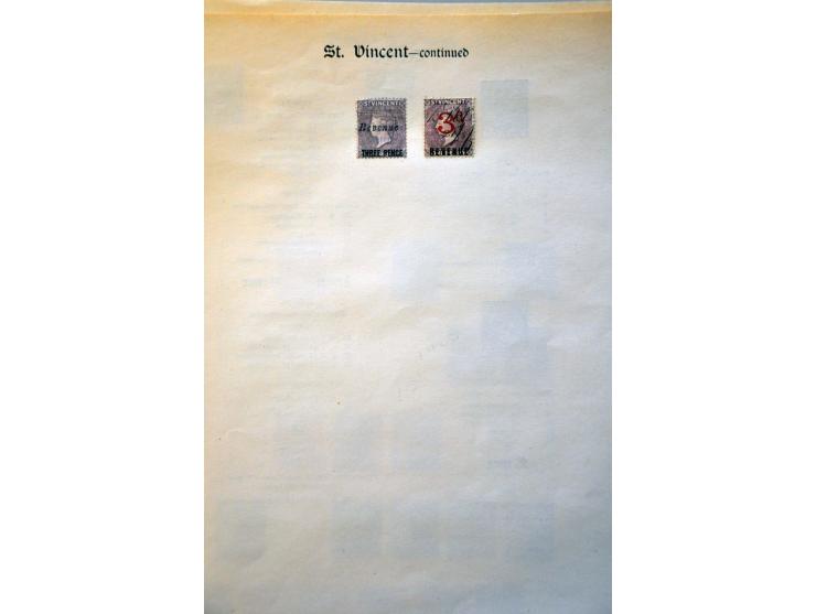 , St. Vincent and British Honduras collection with better ex. on album leaves 