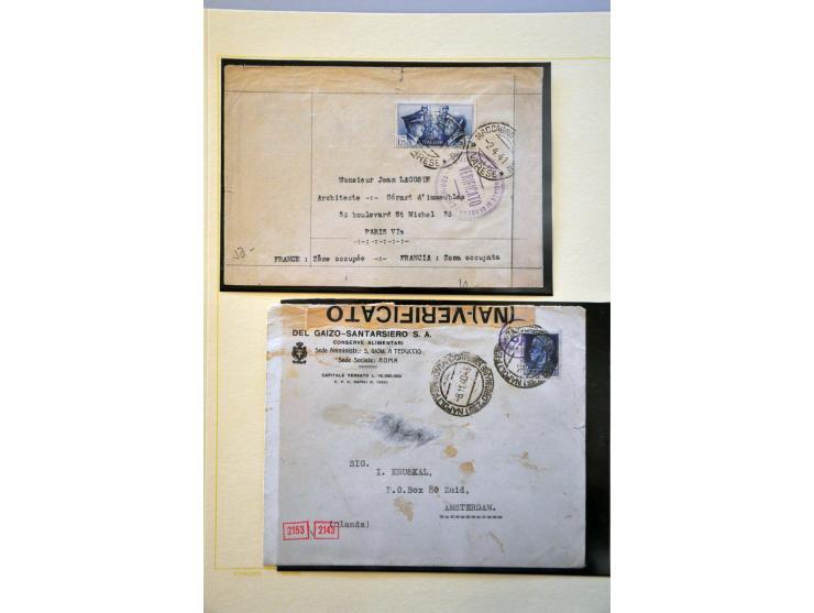 World War II, collection with a.o. covers, overprint varieties, better items etc. on leaves