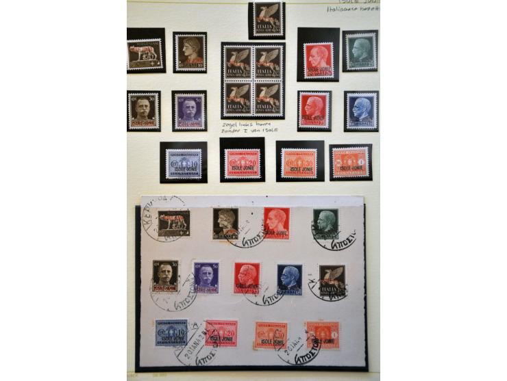 World War II, collection with a.o. covers, overprint varieties, better items etc. on leaves