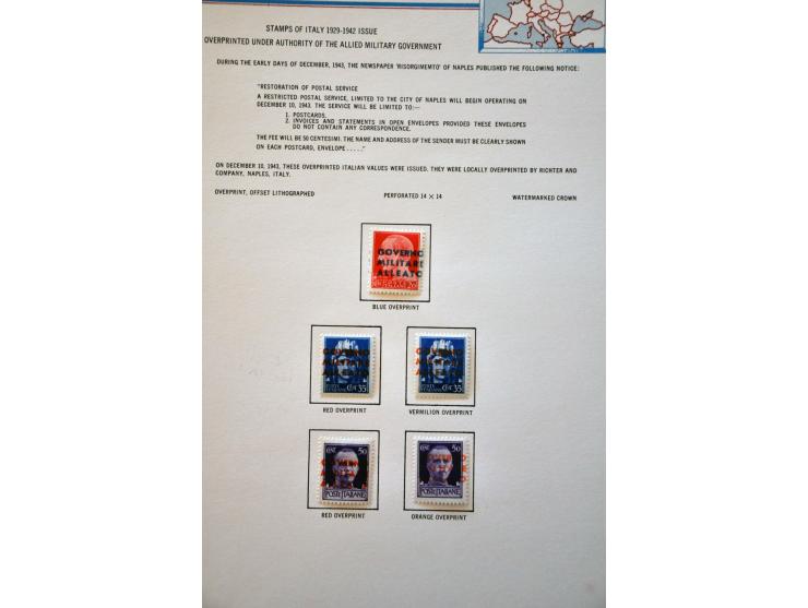World War II, collection with a.o. covers, overprint varieties, better items etc. on leaves