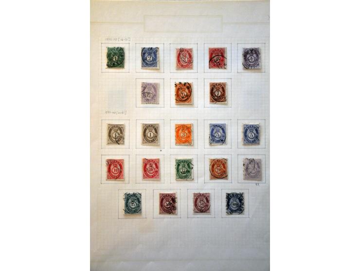 collection 1856-1962 used with better stamps including Mi. nos. 7 and 38 in good quality on album leaves