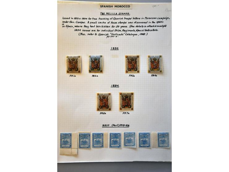 local post Melilla, specialised collection unused on album leaves