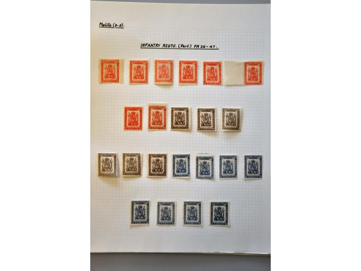 local post Melilla, specialised collection unused on album leaves