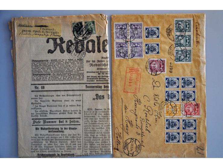 over 400 covers/postal stationery including many better 1918-1940 in shoebox