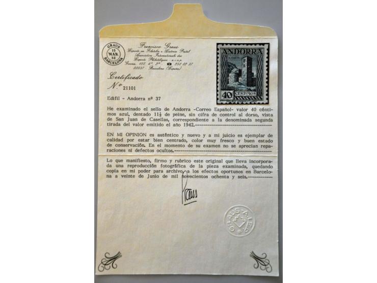 5 cent blauw type II tanding 12¾ x 11¾, pracht ex. met certificaat NVPH 1967, cat.w. 250