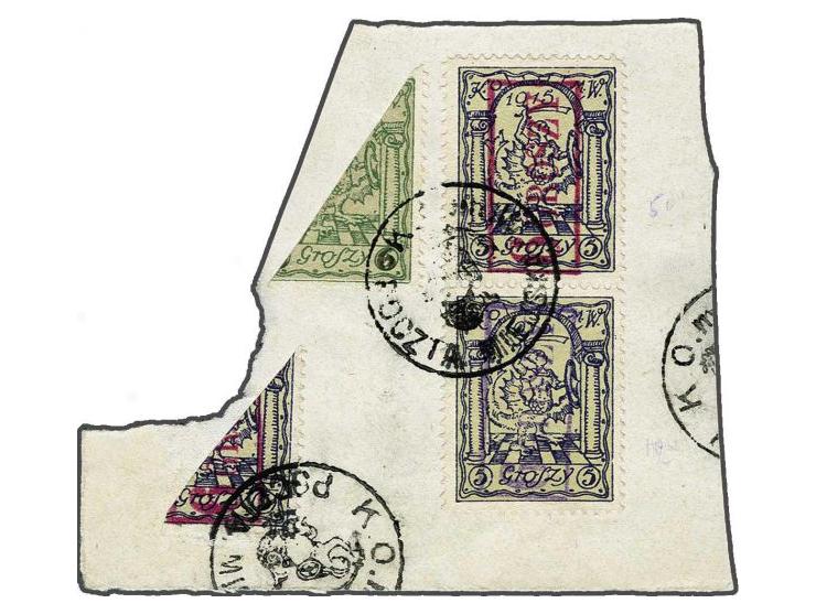  POST COMPTOIR SOURABAYA, ingevuld 4 St., rood rondstempel, op brief 20 July 1818 naar Banjoewangi met tevens rood FRANCO. At