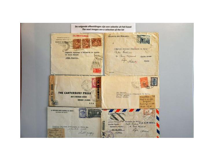 and South America 130 censored letters World War II including air mail to USA / Europe and some diplomatic mail in small box