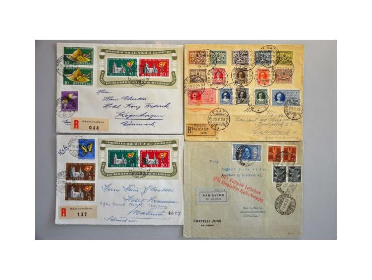 about 280 covers/postal stationery with better items of a.o. France, Italy, Scandinavia, Switzerland etc. in box