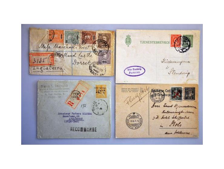 about 280 covers/postal stationery with better items of a.o. France, Italy, Scandinavia, Switzerland etc. in box