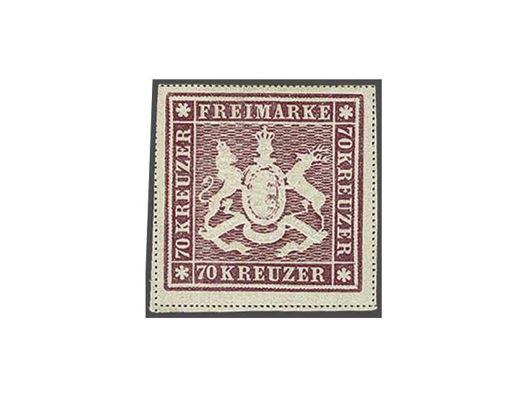 Coat of Arms 70 kreuzer lilac, fine/very fine (tiny thin spot in margin) without gum, cat.v. (2300)
